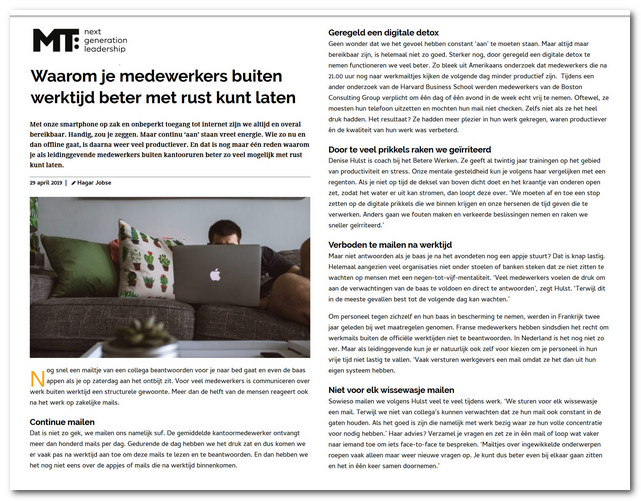 Door geregeld een digitale detox te nemen functioneren we veel beter plaatje