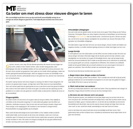 Een goede manier om met stress om te gaan is concentreren op leren plaatje
