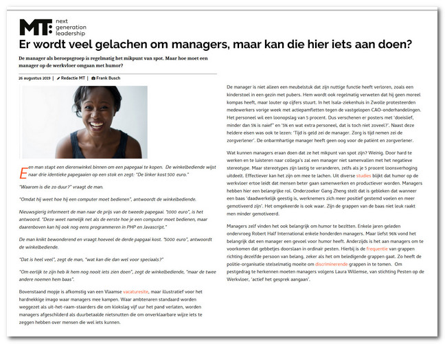 Effectiever kan het zijn om mee te lachen plaatje