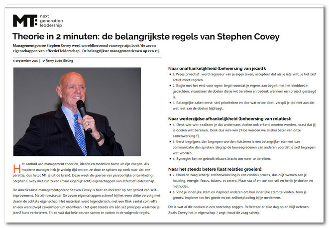 Persoonlijke ontwikkeling volgens Covey plaatje